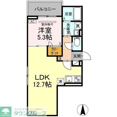 セレスティア南花畑IV(1LDK/2階)の間取り写真