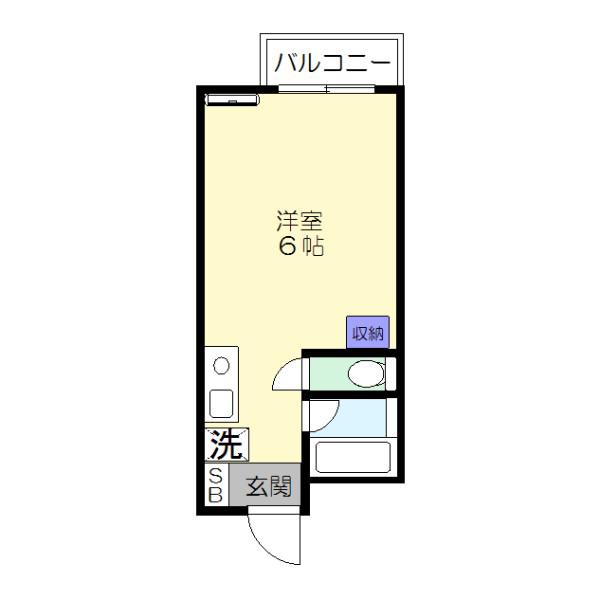 クレスト磯子第3(ワンルーム/1階)の間取り写真
