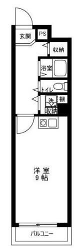 タートルシティ亀有(ワンルーム/5階)の間取り写真