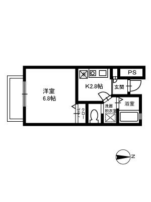アステルKAIDO(1K/1階)の間取り写真