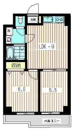 セイコーガーデンX1大塚(2DK/8階)の間取り写真