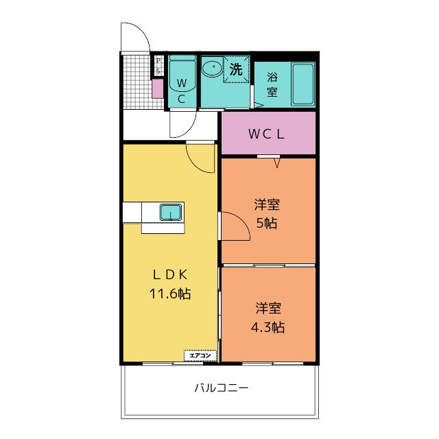 M RICCI (2LDK/3階)の間取り写真