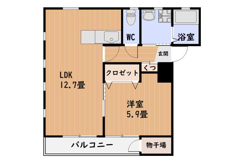 CASA CALVET(1LDK/3階)の間取り写真
