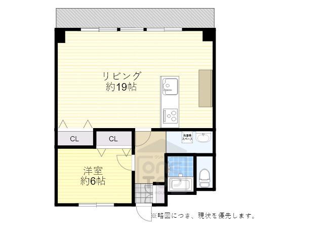 コーポ津雲台(1LDK/3階)の間取り写真