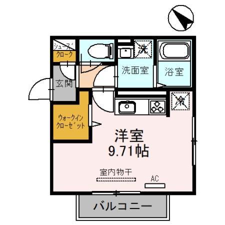 CIEL BLUE MORIYAMA (ワンルーム/2階)の間取り写真