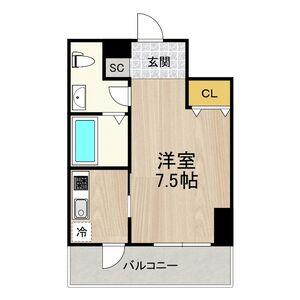 フロンティアタワー名駅南(1K/6階)の間取り写真