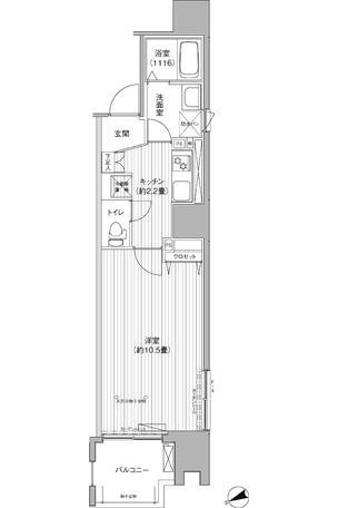 アクシス池袋(1K/6階)の間取り写真