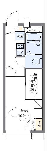 レオパレスウィステリアII(1K/1階)の間取り写真