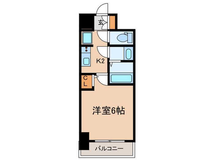 アドバンス神戸ラシュレ(1K/10階)の間取り写真