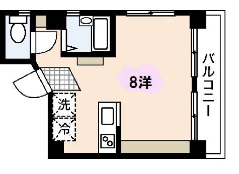 CREARE比治山(ワンルーム/4階)の間取り写真
