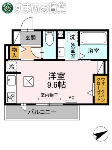 D-ROOM両町(ワンルーム/1階)の間取り写真