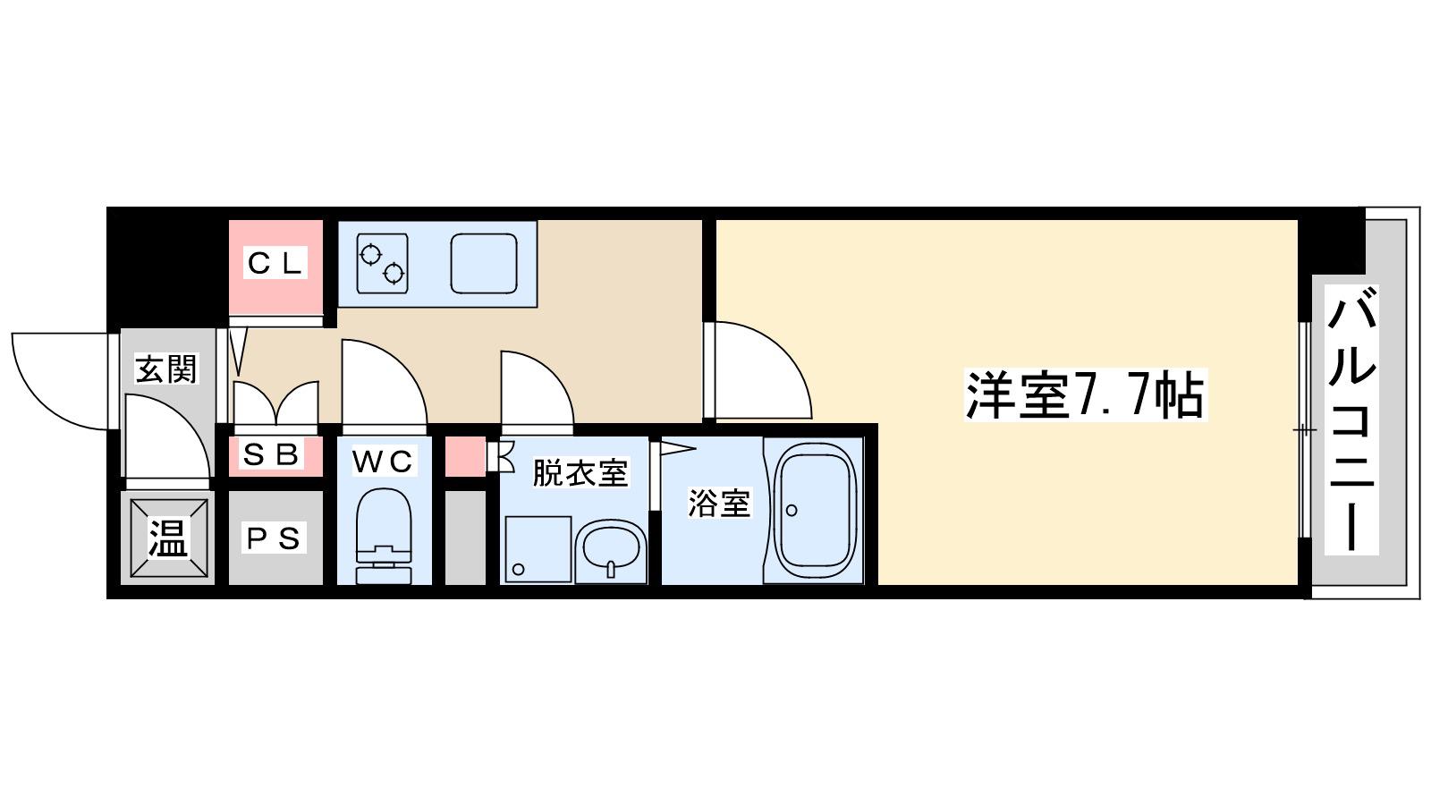 グレンパーク新大阪2(1K/10階)の間取り写真
