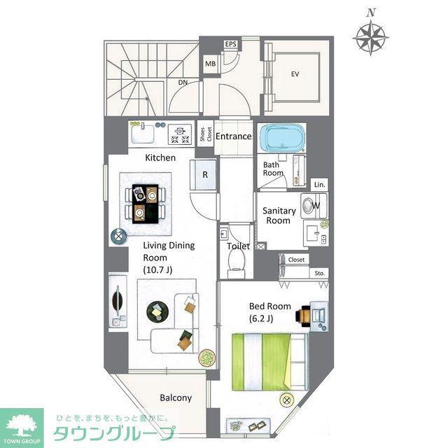 LASPACIO蔵前レジデンス(1LDK/4階)の間取り写真