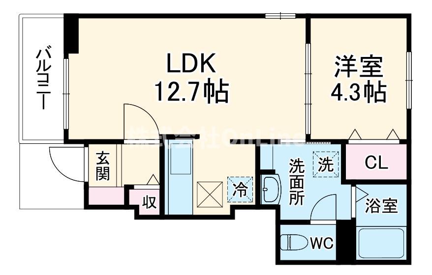 カーサ・コモド(1LDK/1階)の間取り写真