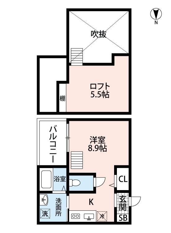 ADONIS(1K/1階)の間取り写真