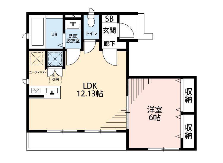 FORET HIYOSHI(1LDK/1階)の間取り写真