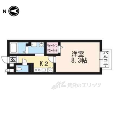 スタシオン東野・アクシス(1K/2階)の間取り写真