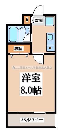 ウイングハウス(1K/1階)の間取り写真
