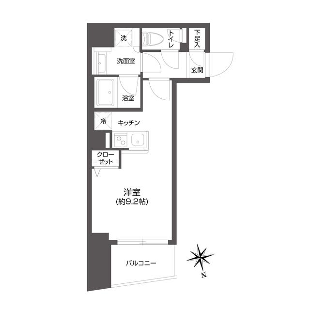 GRAN PASEO 市谷甲良町(1K/4階)の間取り写真