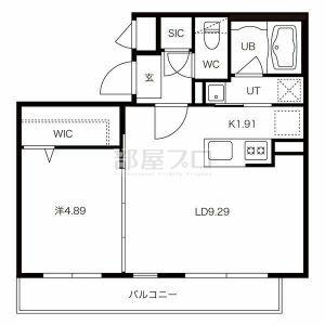 カルグランデ菊水(1LDK/1階)の間取り写真