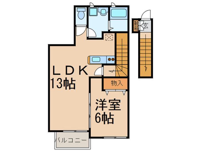コリーヌ梶ヶ谷(1LDK/2階)の間取り写真