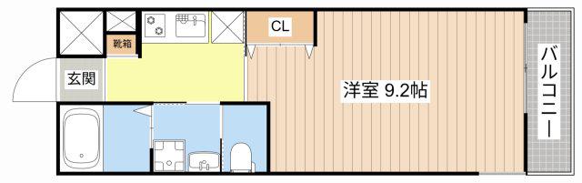ライフライズ(1K/2階)の間取り写真