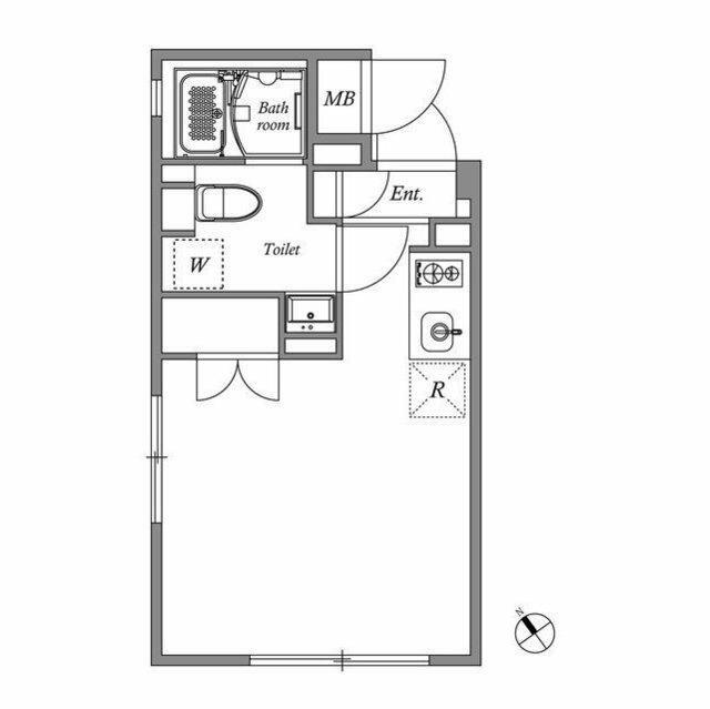 ASTILE用賀II(ワンルーム/2階)の間取り写真