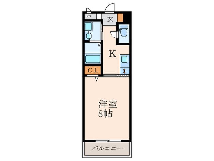 ERIOS COURT折尾(1K/1階)の間取り写真