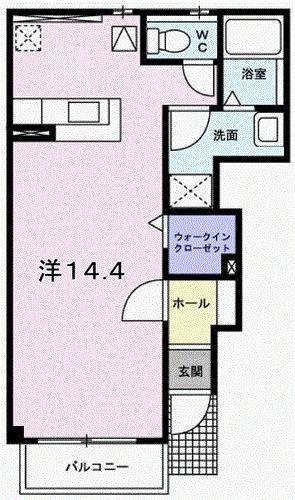 グレート リバー・Y(1K/1階)の間取り写真