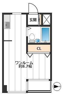 セシオン志村坂上(ワンルーム/5階)の間取り写真