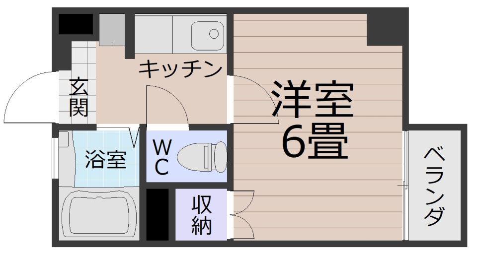 ルクール下荒田(1K/5階)の間取り写真