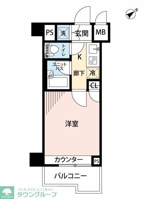 ルーブル溝の口参番館(1K/6階)の間取り写真
