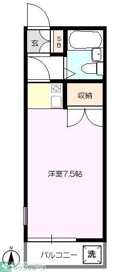 アベニール赤堤(ワンルーム/2階)の間取り写真