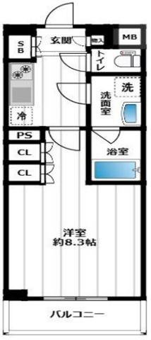 イアース小竹向原(1K/3階)の間取り写真