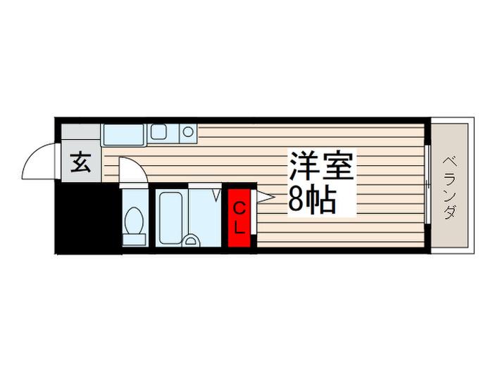 パークヒル舎人(ワンルーム/5階)の間取り写真