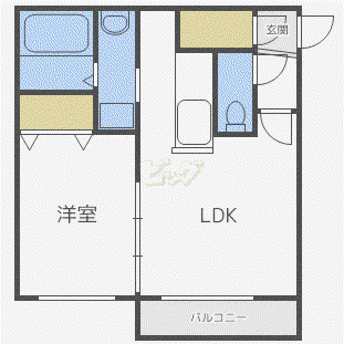 PEROUGES ASABU(1LDK/1階)の間取り写真