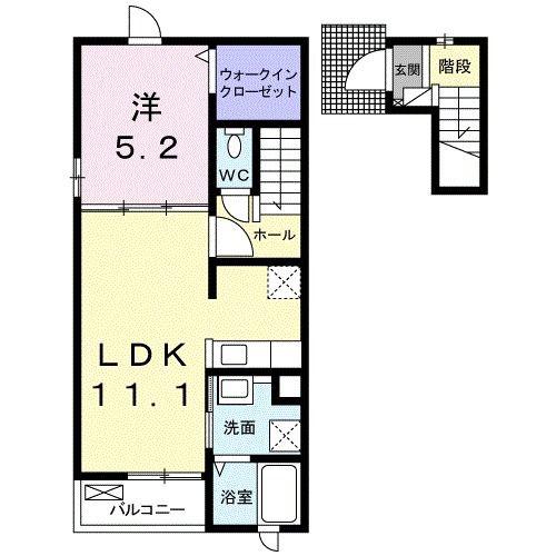 クラージュII(1LDK/2階)の間取り写真