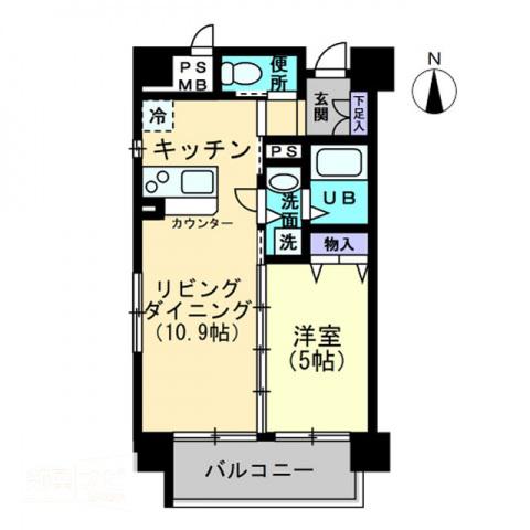 RAFFINE(1LDK/5階)の間取り写真
