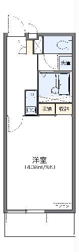 レオネクストリモーネV(1K/3階)の間取り写真