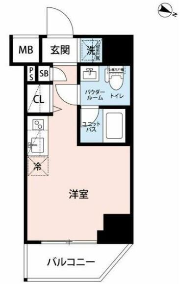 クラリッサレーヴ阪東橋(ワンルーム/5階)の間取り写真