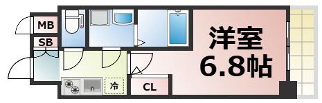 エスリード大阪上本町ブランシュ(1K/10階)の間取り写真