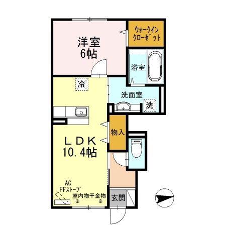 ミナクルホーム(1LDK/1階)の間取り写真