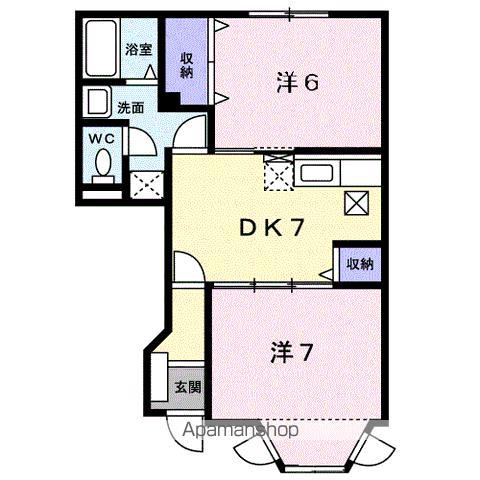 グリーンコート西館B(2DK/1階)の間取り写真