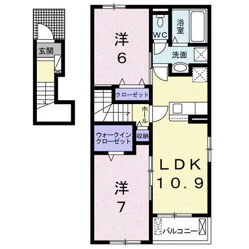 エムズ レガシー(2LDK/2階)の間取り写真