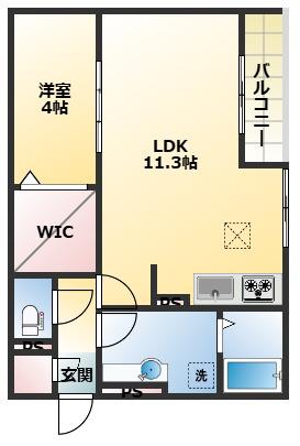 片岡マンション(1LDK/1階)の間取り写真