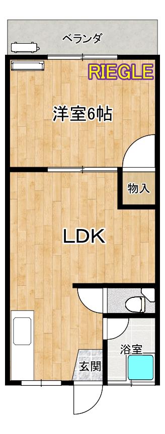 カーサ・ルネ 家電付き・ネットFREE(1LDK/2階)の間取り写真