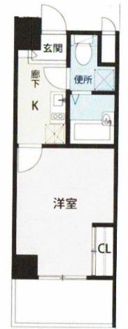 FLAT船橋(1K/7階)の間取り写真