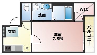 フジパレス天王寺東II番館(1K/2階)の間取り写真
