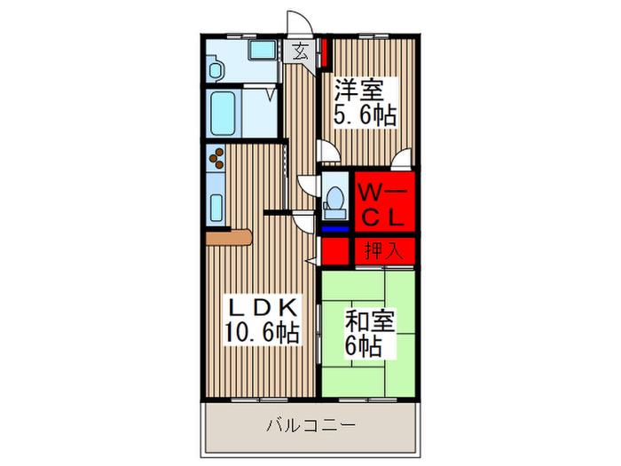 マ・メゾン寿(2LDK/5階)の間取り写真