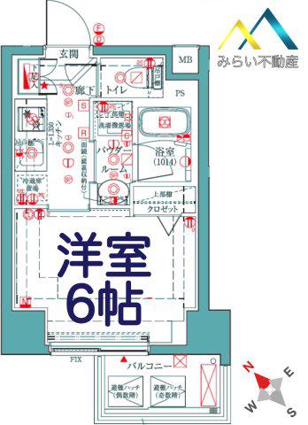 クレイシアIDZ横浜桜木町(1K/11階)の間取り写真